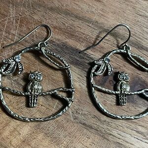 Vtg Owl Earrings